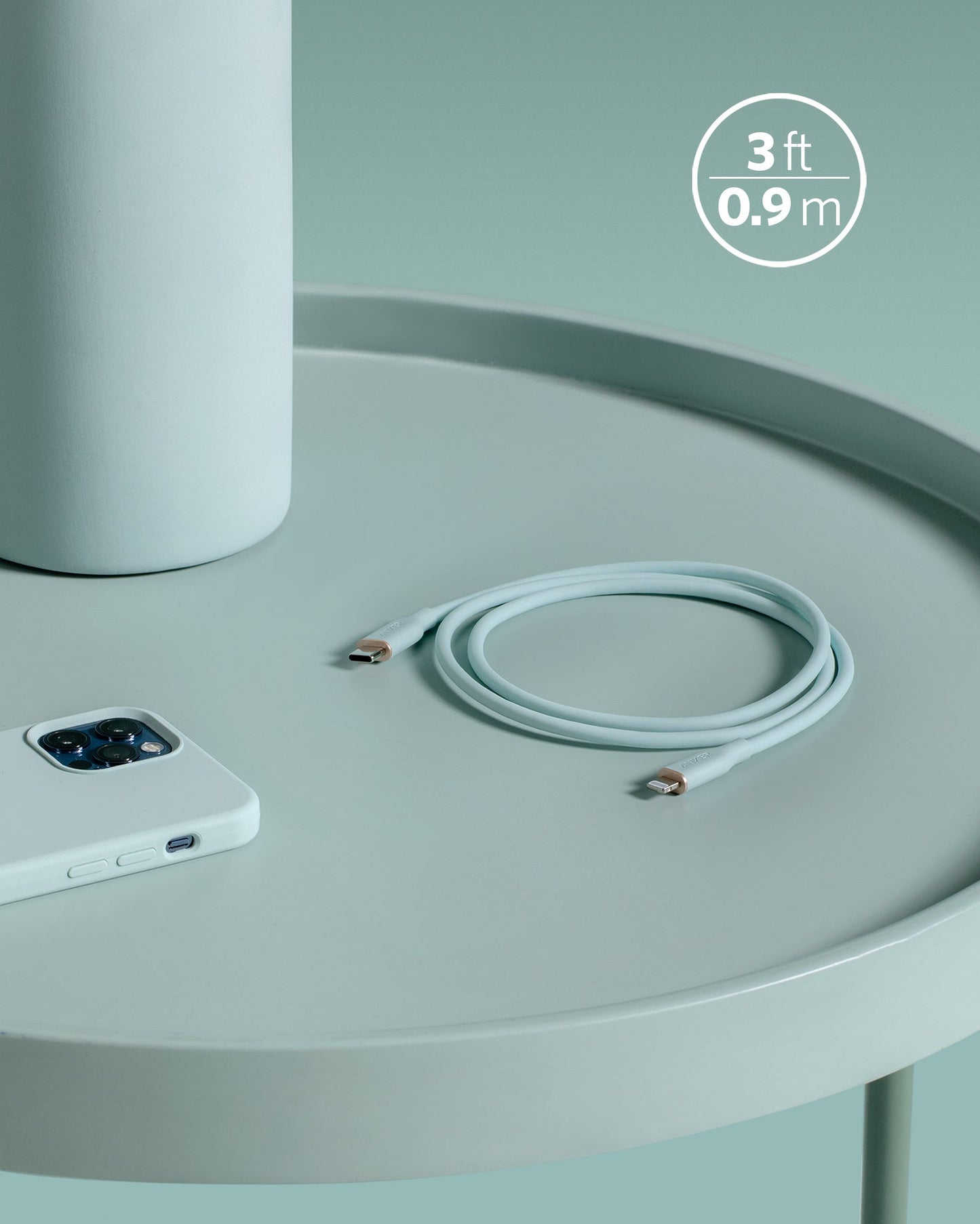 Anker 641 USB-C to Lightning Cable (Flow, 3 ft Silicone)