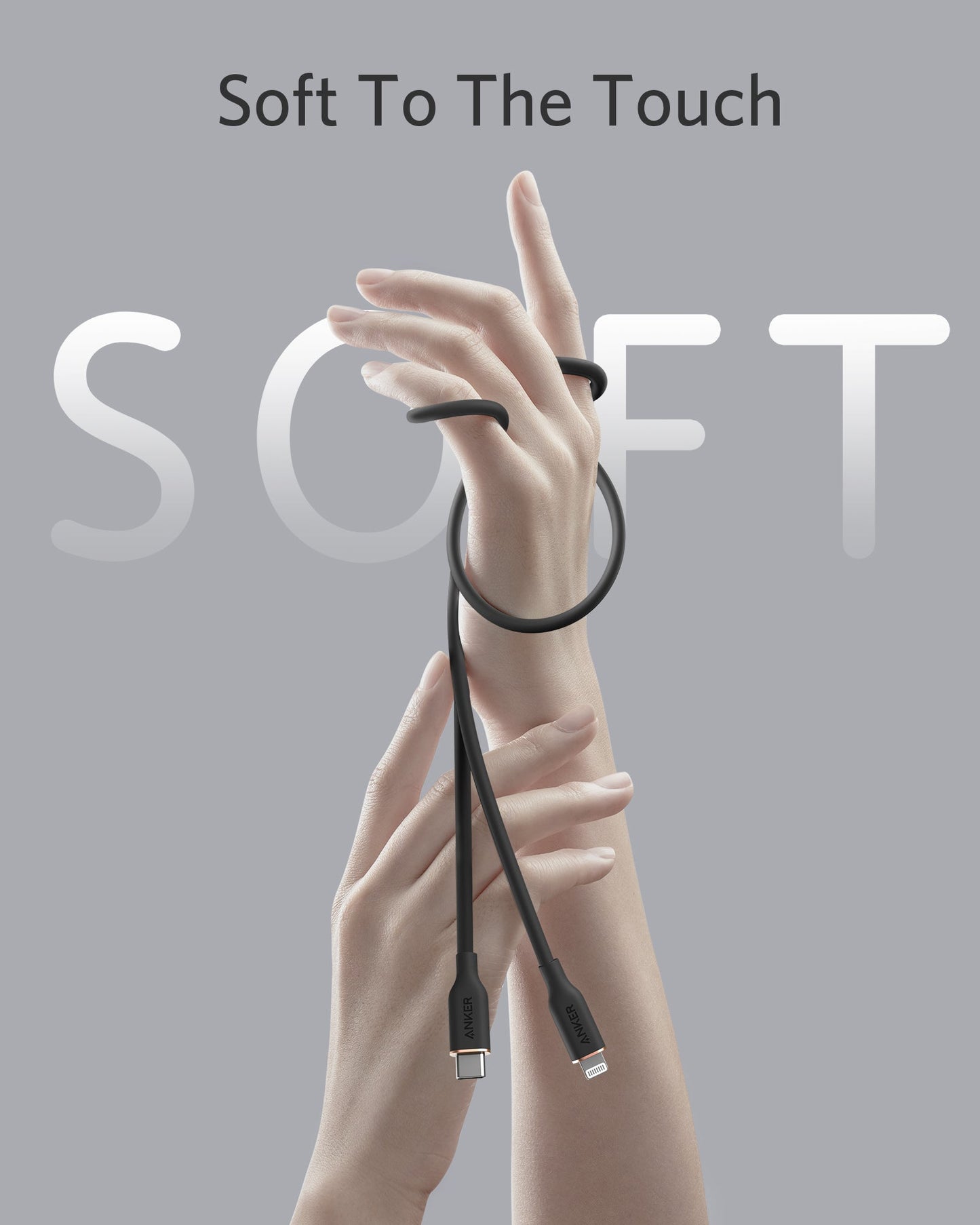 Anker 641 USB-C to Lightning Cable (Flow, 3 ft Silicone)