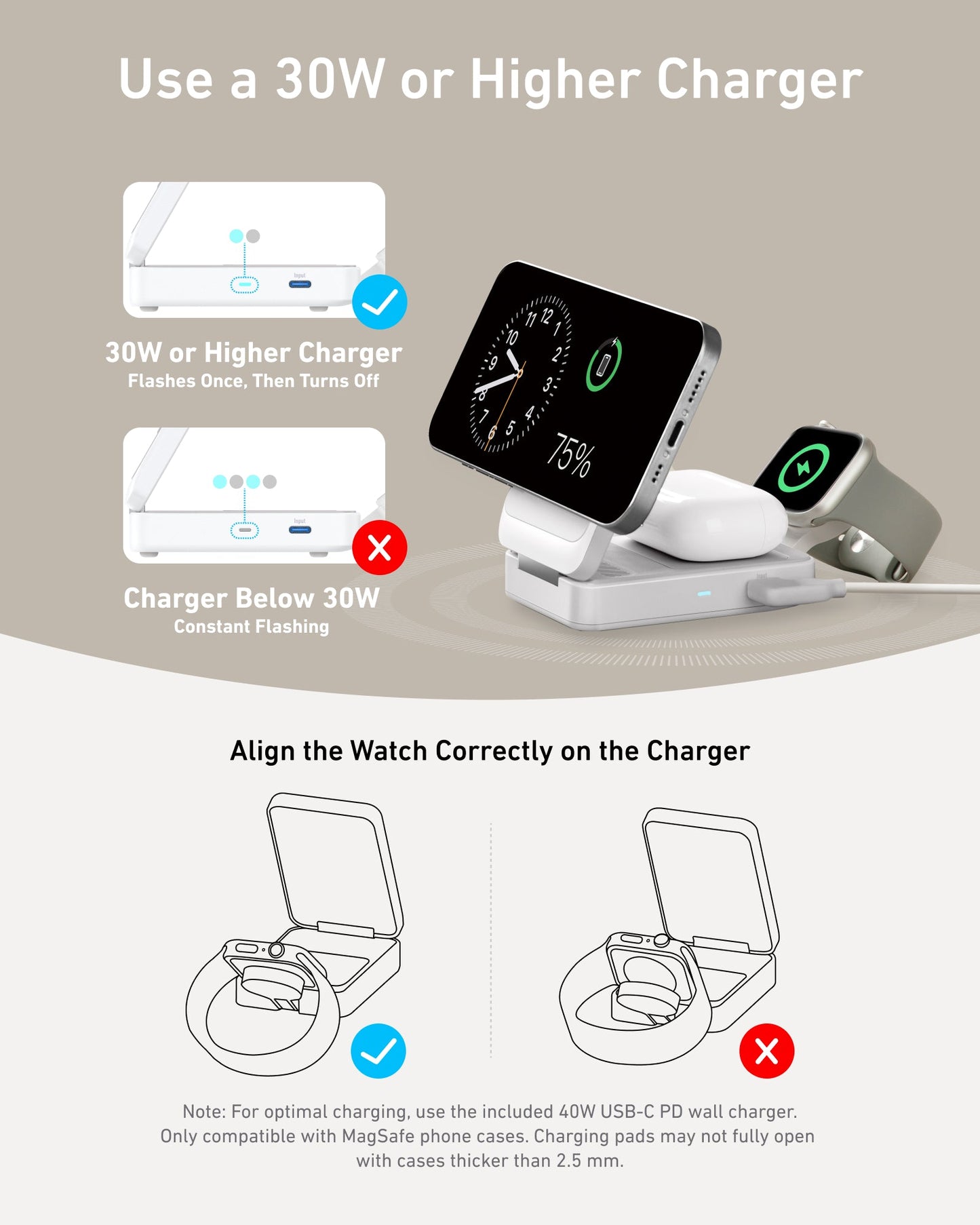 Anker MagGo Wireless Charging Station (Foldable 3-in-1)