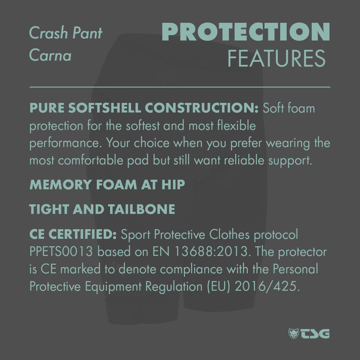 TSG -  Protective Shorts for Women- Crash Pant Carna - Black