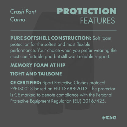 TSG -  Protective Shorts for Women- Crash Pant Carna - Black