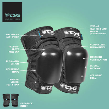 TSG - Kneepad Wavesk8 A - Black (Skate Knee Pads)
