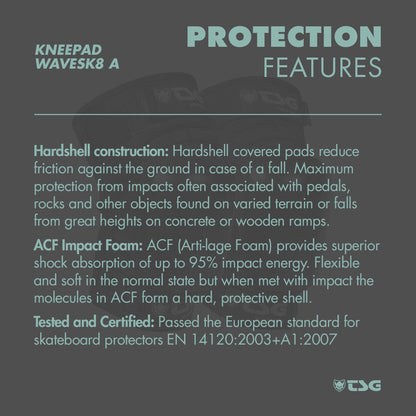 TSG - Kneepad Wavesk8 A - Black (Skate Knee Pads)