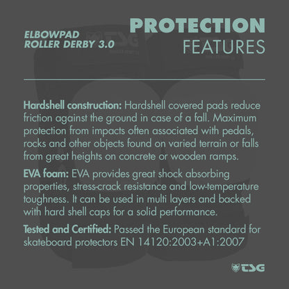 TSG - Elbowpad Roller Derby 3.0 - Black (Roller Skate Elbow Pads)