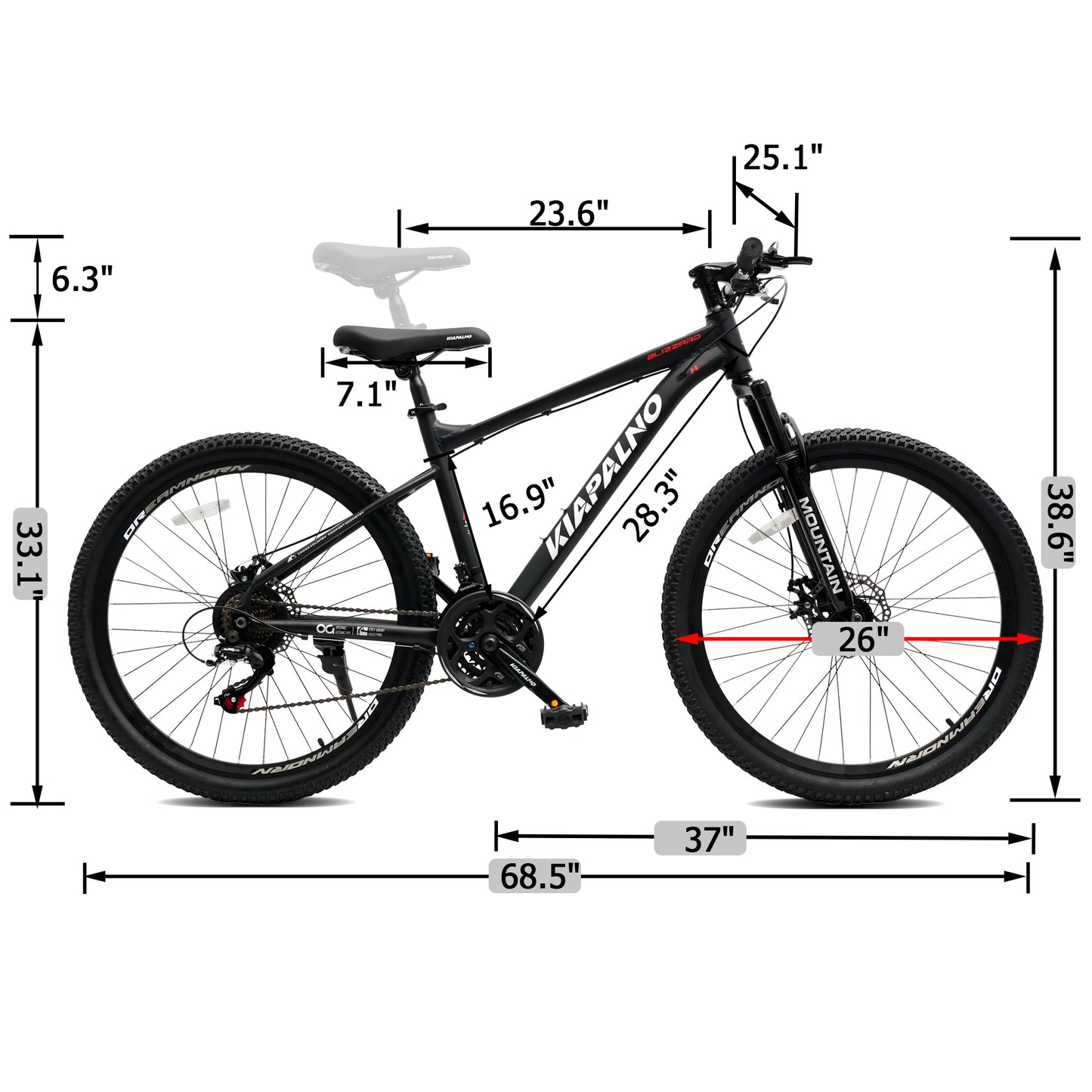 Mountain Bike – AllTrail 26” | Hardtail | 21-Speed | Black