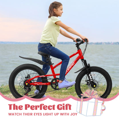 Kids Mountain Bike – TrailKid 20” | Front Suspension | 7-Speed | Red