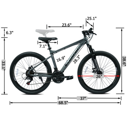Mountain Bike – AllTrail 26” | Hardtail | 21-Speed | Grey-Black