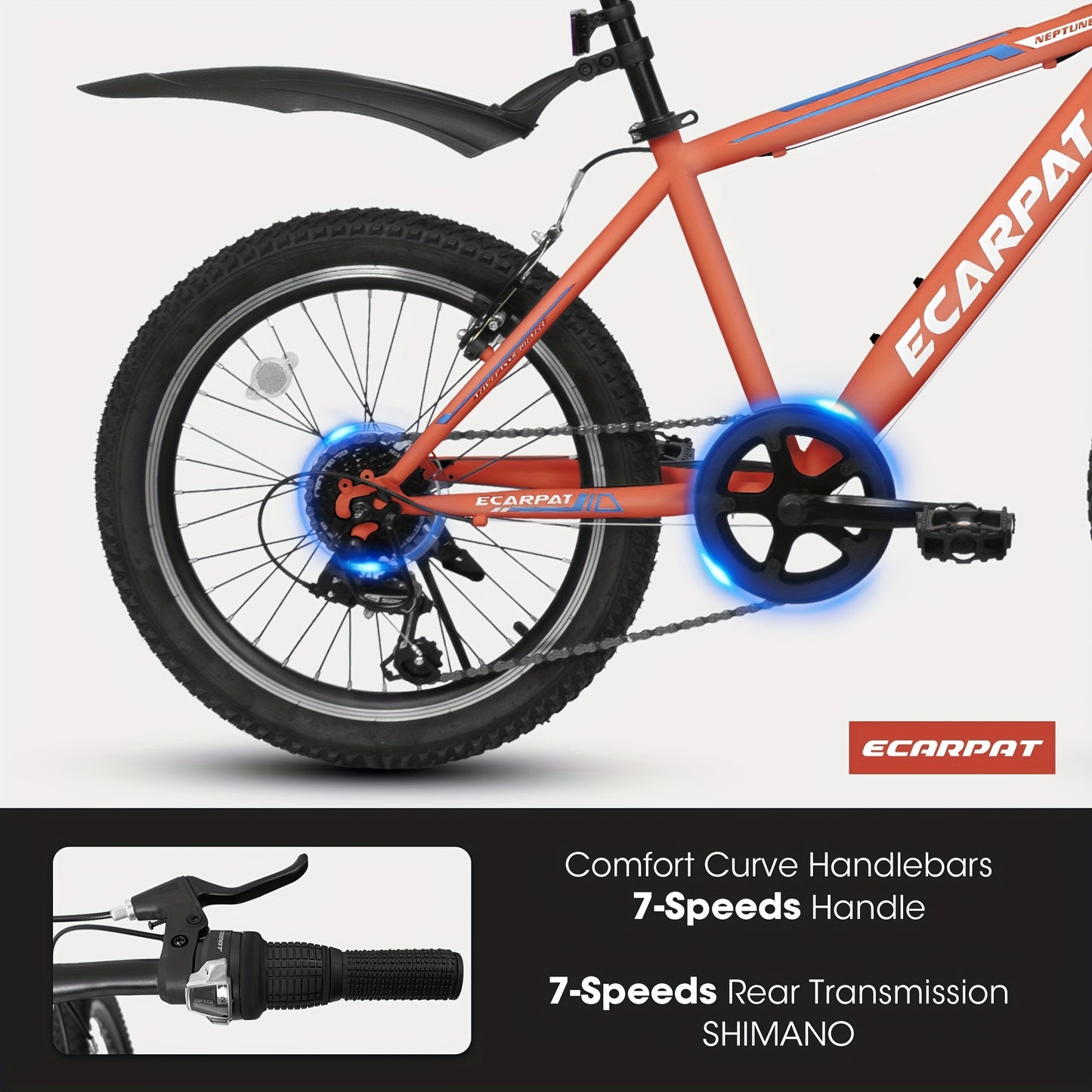20" Kids Mountain Bike – 7-Speed, Front Suspension (Boys & Girls)