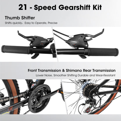 Mountain Bike – TrailLite 24” | Hardtail | 21-Speed | Red-Black
