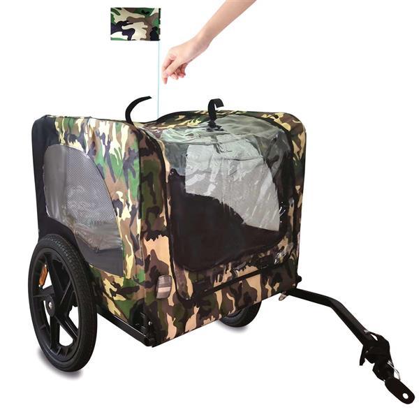 Camouflage Folding Bike Trailer – Cargo Carrier for Camping & Travel