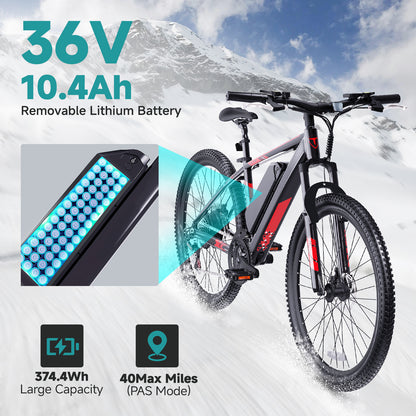 350W City E-Bike – 20" Frame, 21-Speed Gears, 25-Mile Range