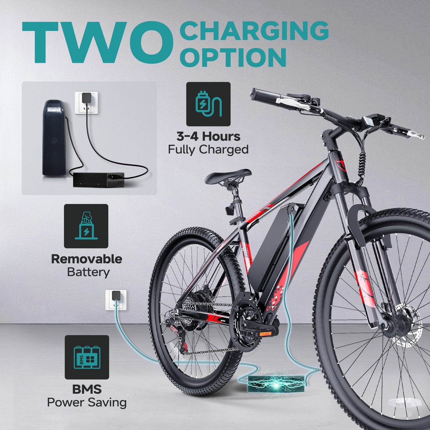 350W City E-Bike – 20" Frame, 21-Speed Gears, 25-Mile Range