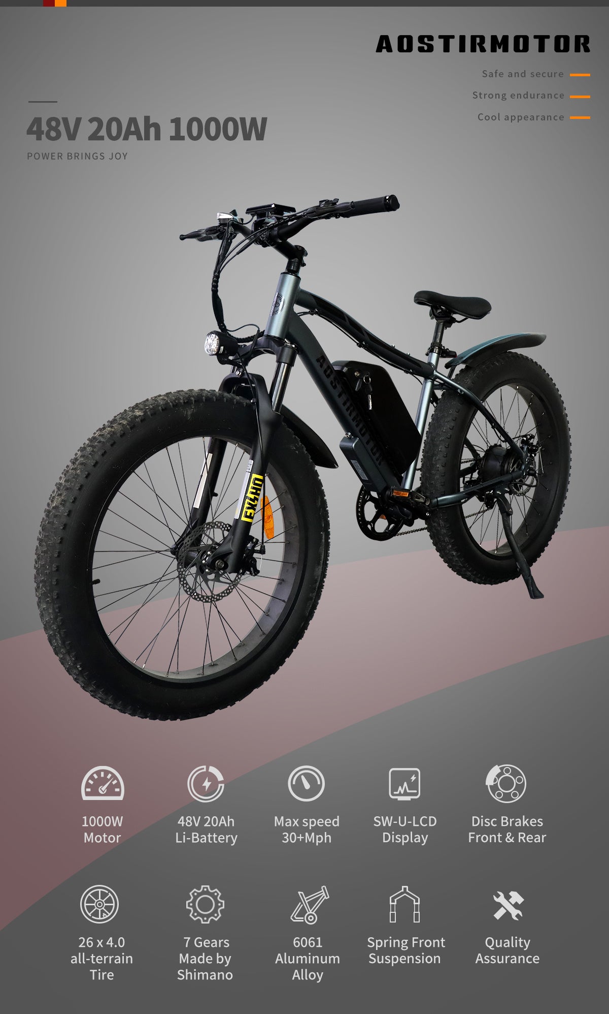 500W Foldable Fat Tire E-Bike – 20" Tires, 36V 13Ah Battery, LCD Display