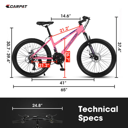 26" Women’s Mountain Bike – 21-Speed, Front Suspension (Pink)