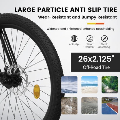 26" Shock-Absorbing Mountain Bike – 21-Speed Shimano (Unisex)