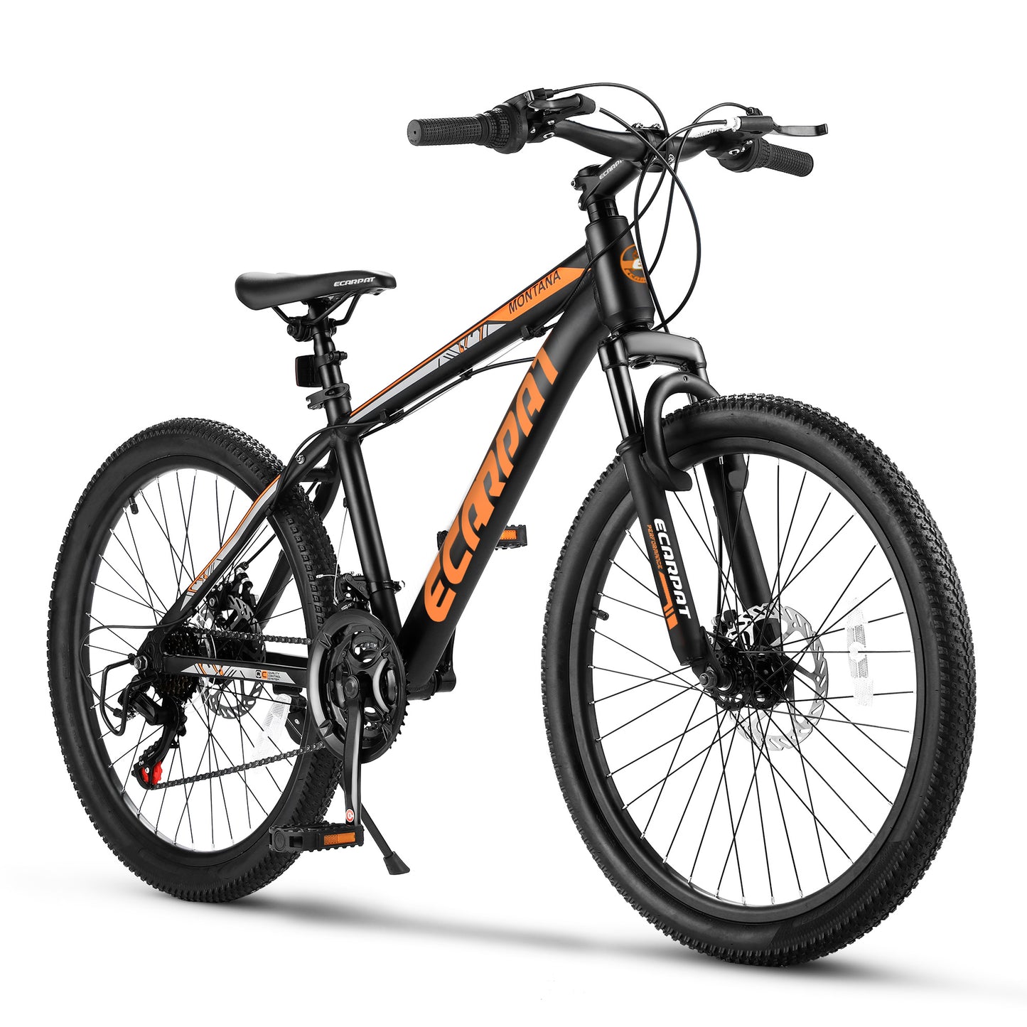 26" Trail Bike – Dual Disc Brakes, Front Suspension (Black / Orange)