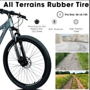 Mountain Bike – AllTrail 26” | Hardtail | 21-Speed | Grey-Black