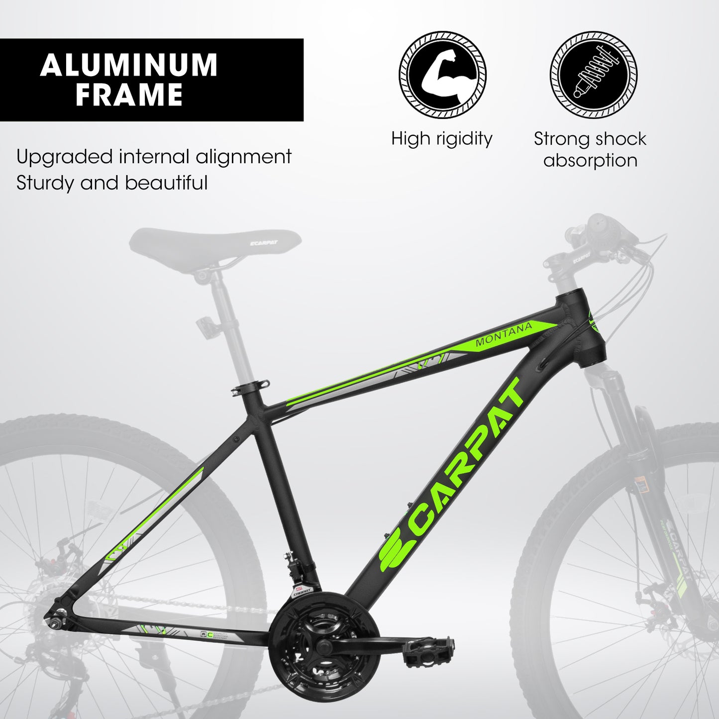 26" Aluminum Frame Mountain Bike – 21-Speed Disc Brake, Front Suspension