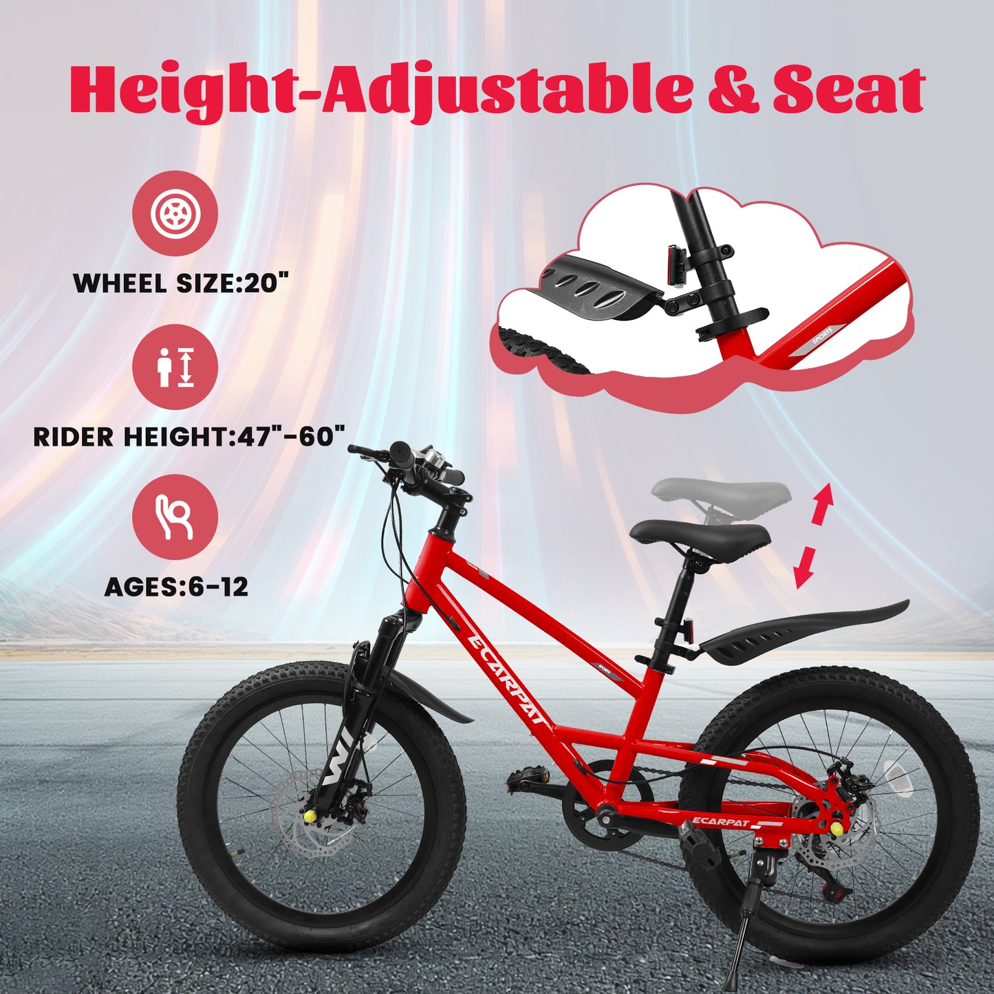 Kids Mountain Bike – TrailKid 20” | Front Suspension | 7-Speed | Red