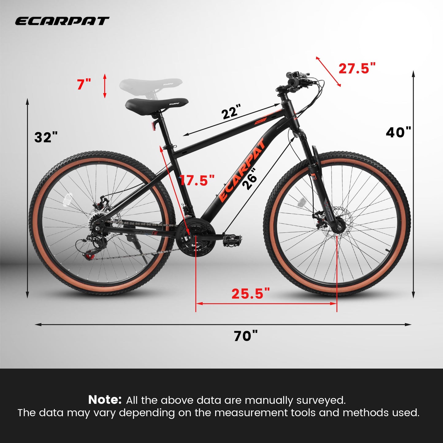 Mountain Bike – RidgeLine 27.5” | Hardtail | 21-Speed | Black-Red