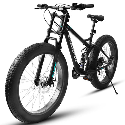 26" Trail Mountain Bike – Steel Frame, 21-Speed Shimano (Black)