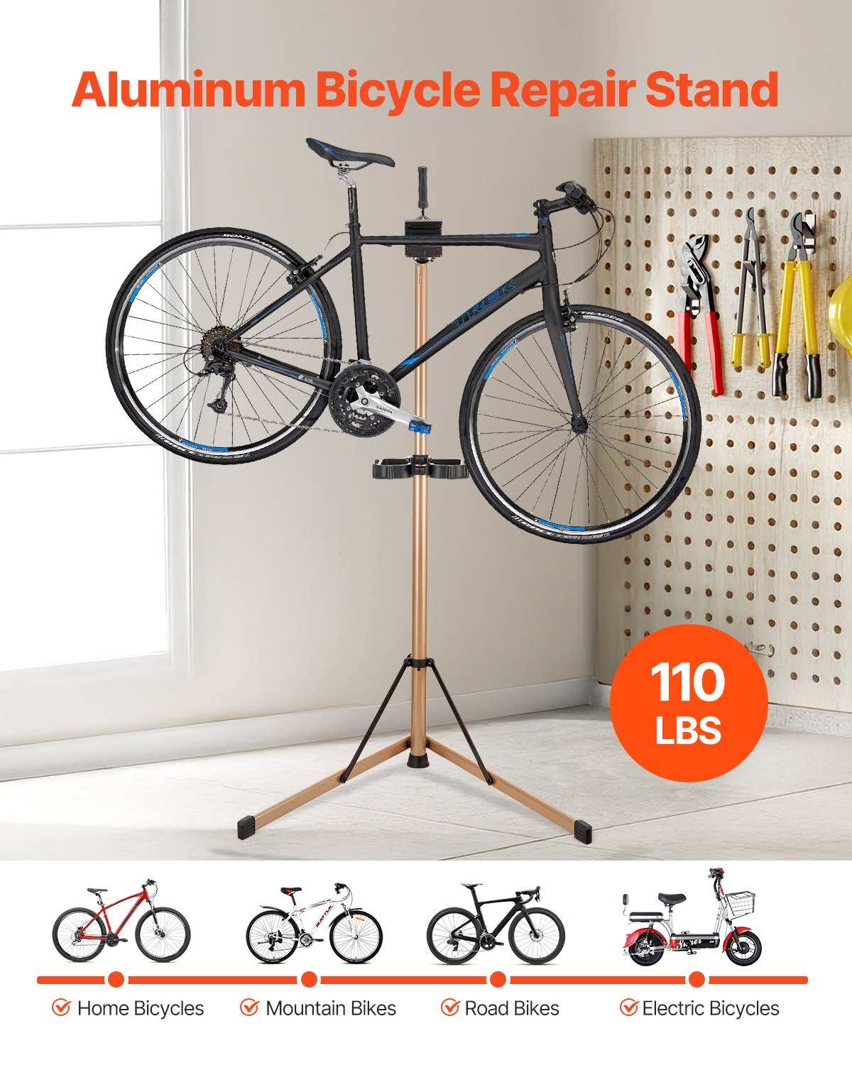 Bike Repair Stand – 110 lb Capacity | Foldable