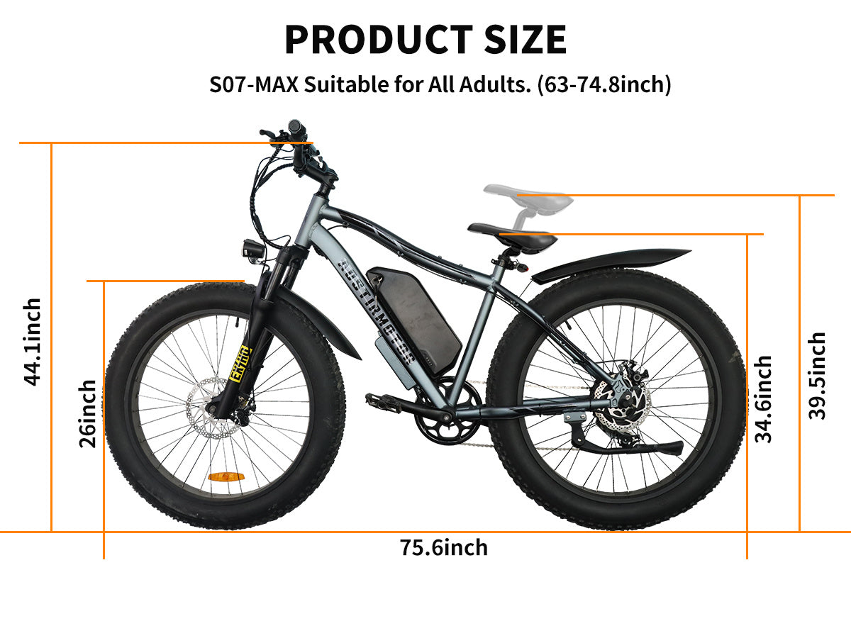 500W Foldable Fat Tire E-Bike – 20" Tires, 36V 13Ah Battery, LCD Display