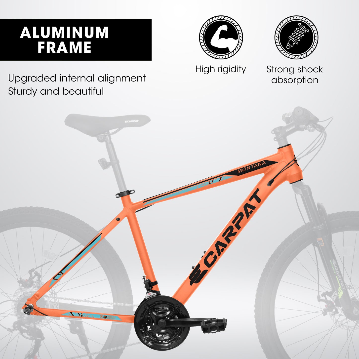 26" Aluminum Frame Mountain Bike – 21-Speed Disc Brake, Front Suspension