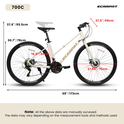 Road Bike – UrbanRide 700C | 21-Speed | Disc Brakes | Cream