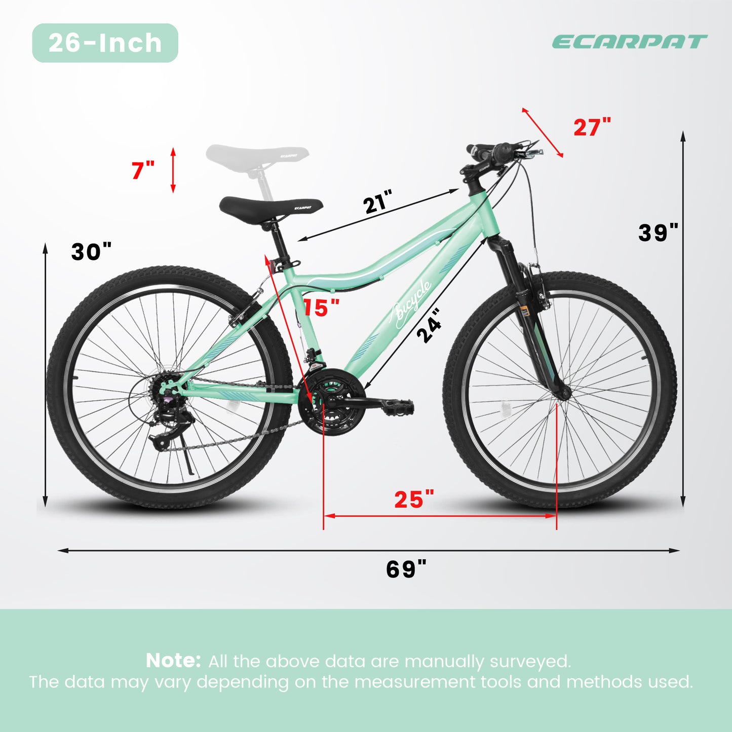 Mountain Bike – TrailLite 26” | Front Suspension | 21-Speed | Green