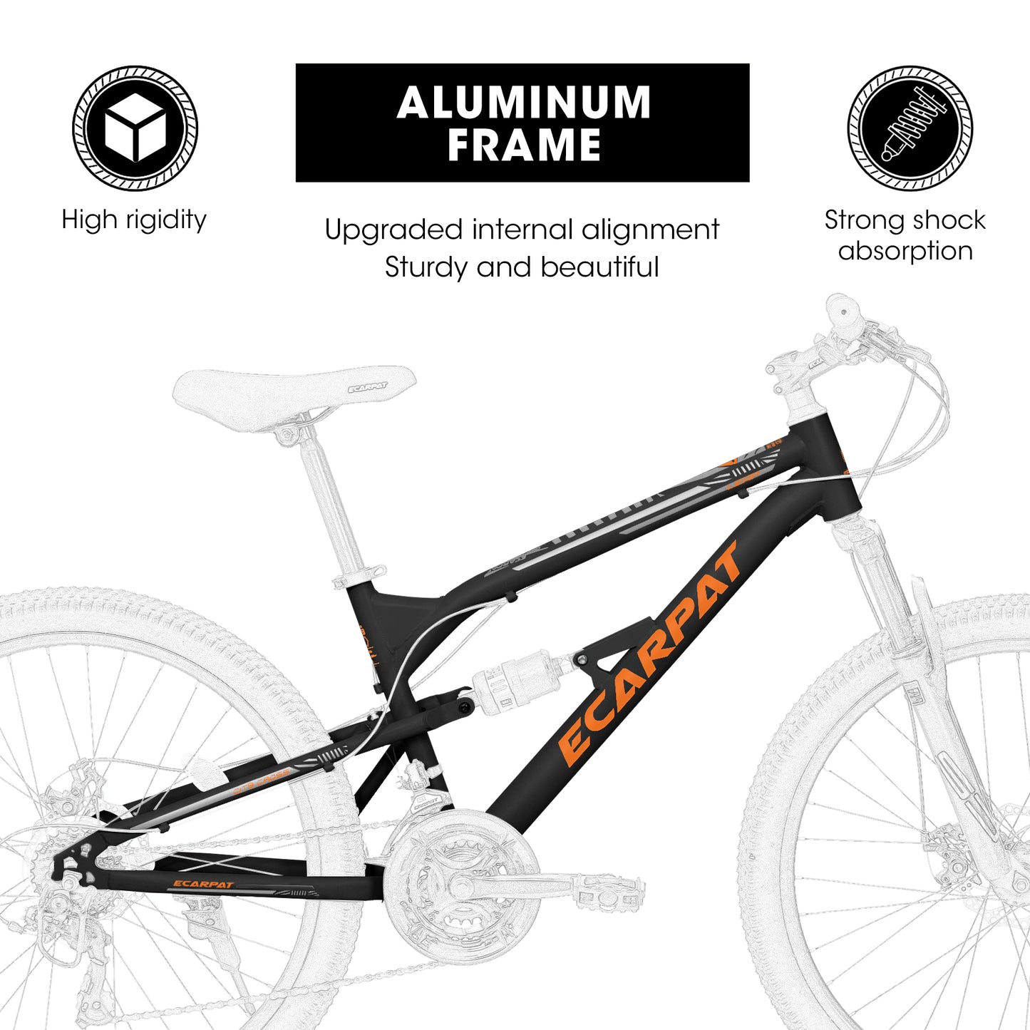 Mountain Bike – RidgeLine 26” | Hardtail | 21-Speed | Black-Orange