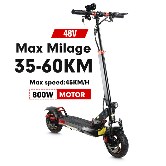 Electric Scooter, 500W-800W Motor,  48V Battery, 11inOff-Road Tires, Disc Brakes, 25-30 Km Range, Lightweight Aluminum Alloy Frame, LED Lights