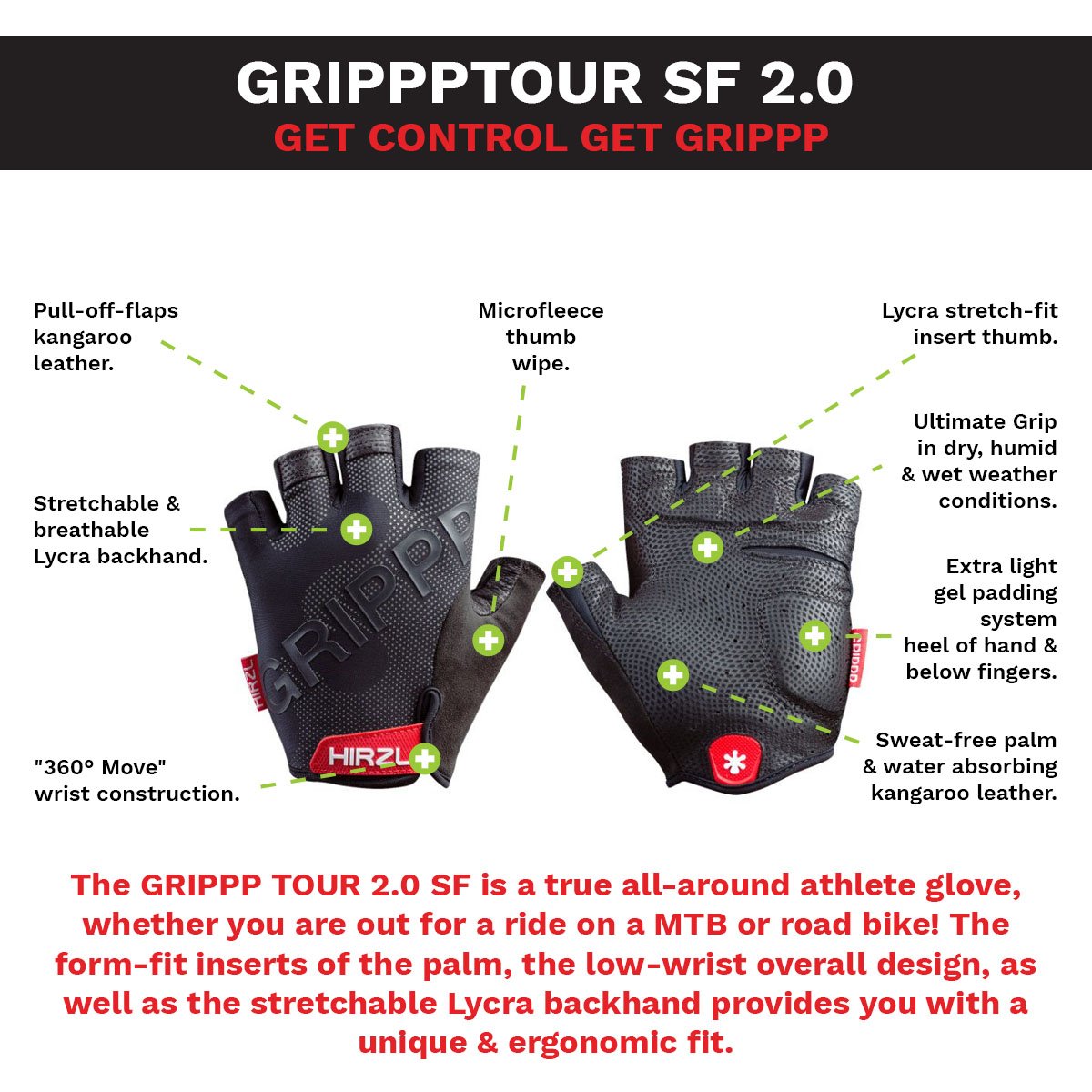 HIRZL - Tour SF 2.0 - Leather Bike Gloves