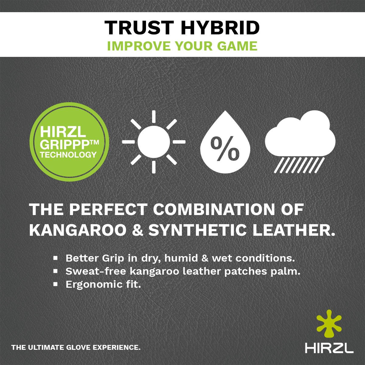 HIRZL Trust Hybrid - Golf Gloves - White / Black