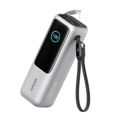 Anker Laptop Power Bank (25K, 165W, Built-In and Retractable Cables)