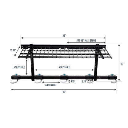 G-Bike Wire Shelf | Adjustable Wall Storage System | Holds 5 Bikes